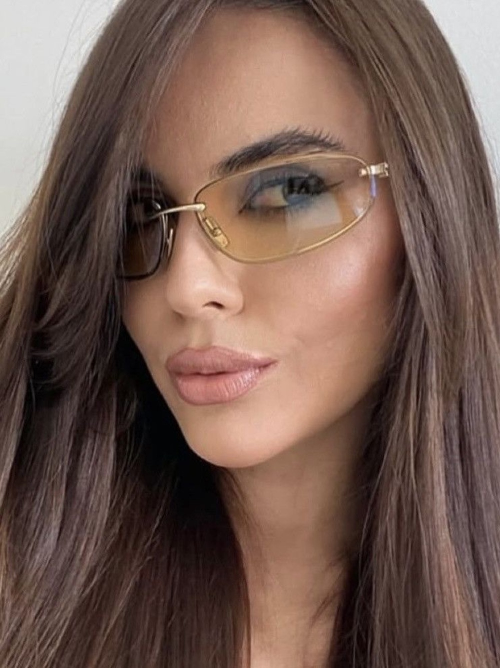 MIU MIU MU A50S 5AK7R1 Gold Brown Yellow Gradient Mirror Sunglasses AUTHENTIC